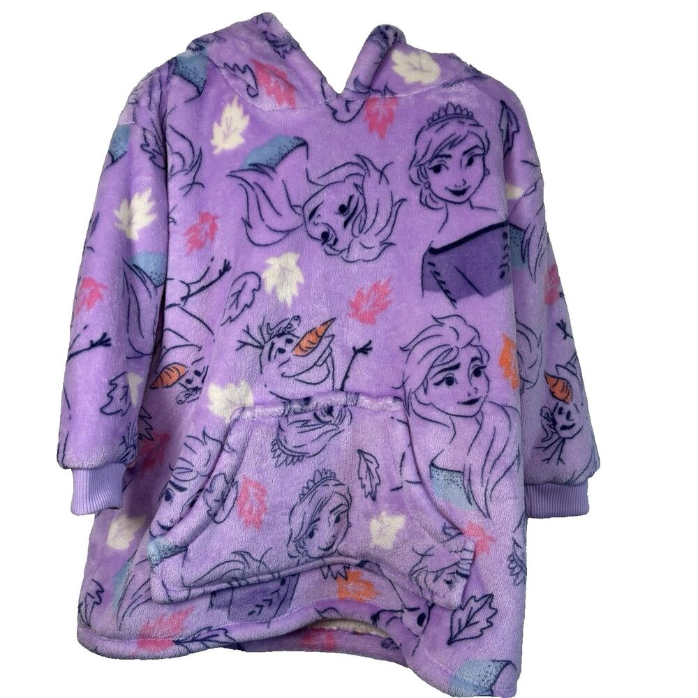Disney Frozen Super Soft & Warm Hoodie Print Of Elsa, Olaf & Ana Size 2T